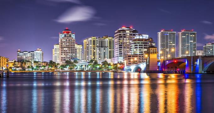 West Palm Beach, Florida at night