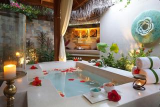 Beautiful Outdoor Relaxation Area at the Baros Maldives Spa