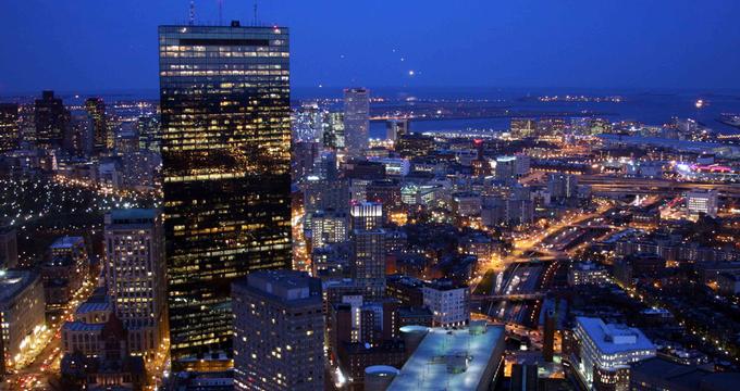 Night view of Boston